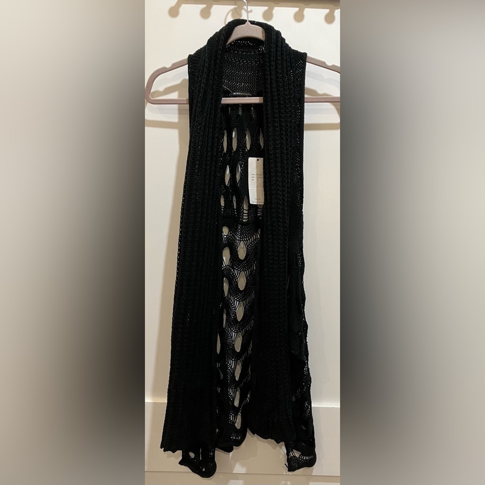 BCBGMaxAzria medium Womens New with tags Black Open-Knit Sweater